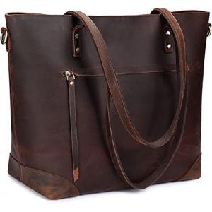 S-Zone PU Vintage Leather Shoulder Purse Bag Includes Drawstring