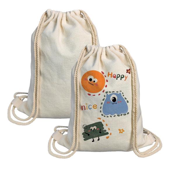 Custom Sublimation Linen Drawstring Backpack 40*30cm Promotional Drawstring Bag
