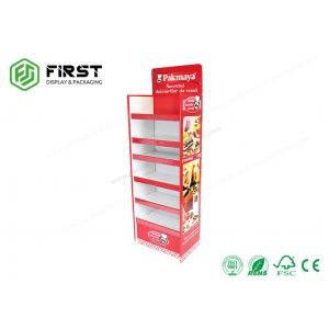 Custom Foldable Color Printing Corrugated Carton Floor Standing Display Units For Food