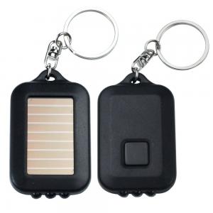 Mini Solar LED Emergency Flashlight , High Powered Flashlight With Keychain