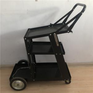 Black Iron 3 Tiers Mig Welder Cart Rolling Welding Cart With Drawers Tank Storage