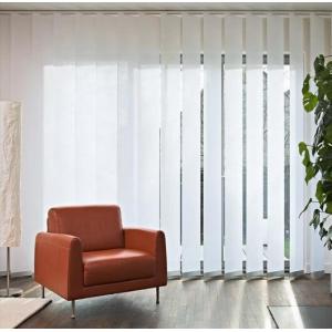 Lower open high quality home elegant sheer fabric white vertical blind and curtain customized