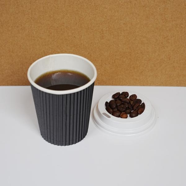 Taza de café desechable con tapa papel tapiz ondulado de pared simple y doble ecológico al por mayor personalización