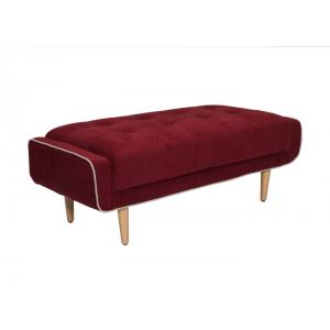 Solid Wood Legs Linen Fabric Sofa Ottoman Imitated Cashmere Cloth Material