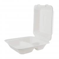 China Eco Friendly Biodegradable Clamshell Boxes , 3 Compartment Disposable Food Containers on sale