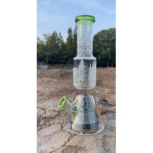 Overstock 14 Inches Glass Water Pipe With Colored Glass Ball DAB Rig Glass Pipe