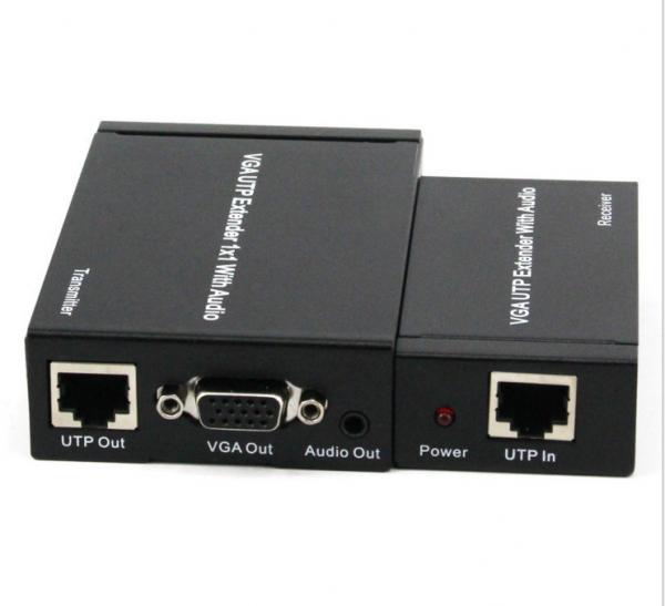 5V 2A VGA KVM Fiber Optic Extender Over CAT5E / 6 FTP Cable 300 Meters