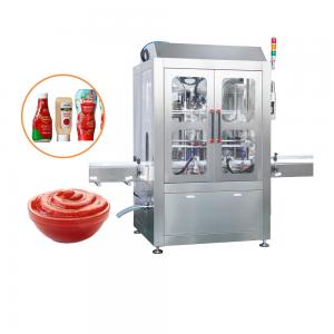 Automatic 2000-6000bhp Pet Glass Bottle Tomato Sauce Paste Filling Machine With U-Type Tank
