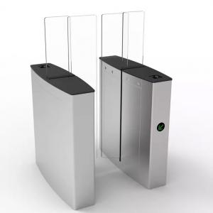 China Building Access Control Turnstiles Tempered Glass Full Height Sliding Turnstile Gate supplier