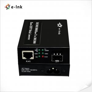 Fiber Media Converter 10/100/1000BASE-T To 100/1000BASE-X SFP Built In Power Supply