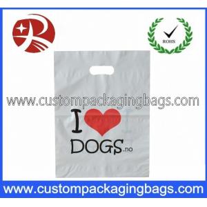 China Biodegradable Die Cut Handle Plastic Bags With Bottom Gussets For T-Shirt supplier