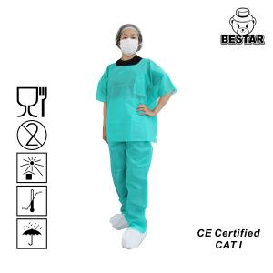 SPP Nonwoven Disposable Lab Jackets Pants With Elastic Bands At Waist