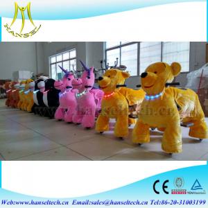 China Hansel high quality CE plush motorized riding coin operated animal cars supplier