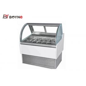 China Countertop Ice Cream Display Freezer Danfoss Compressor -18～-24℃ Stainless Steel Shutters supplier