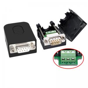 China DB9 D Sub 9 Pin RS232 Serial Port Connectors to 3-pin Terminal Blocks Adapter supplier