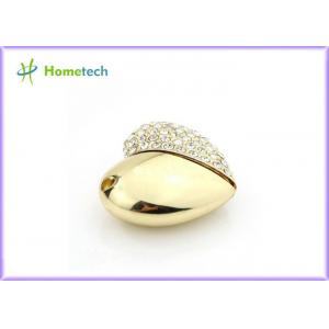 OEM Jewelry Crystal Heart USB Flash Drive , Heart Shape Pendant Usb 2.0 for Girl