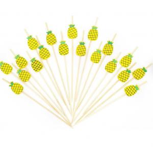 12cm Disposable Cocktail Decorative Bamboo Food Picks Stick Pineapple Bead