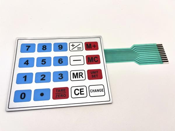 Customized Matrix 4*5 Design Flat Membrane Switch With Silver Spot Flex Cable