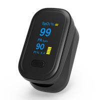 Black Medical Spo2 Fingertip Pulse Oximeter , Heart Rate Monitor Pulse Oximeter
