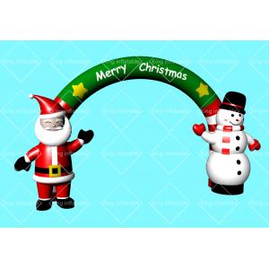 Outdoor King 420D Inflatable Merry Christmas Arches Santa Claus Snowman  Nylon Fabric