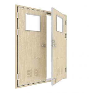 Commercial Fire Rated Hollow Metal Door Frames With Glass 40mm Double Leaf