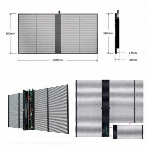 P8mm Frameless LED Mesh Display Glass Window Media Mesh Facade IP68