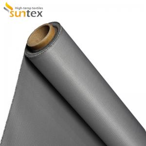 China 0.4mm Silicone Fiberglass Fireproofing  Fabrics Used In elevator smoke curtains automated fire and smoke curtains supplier