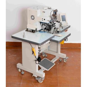 China Máquina electrónica de agujero de botón de alta velocidad con doble botón automático de alimentación wholesale