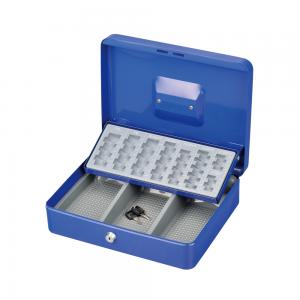 China Home Powder Cash Box Metal Office Security With Removable Euro Coin Tray supplier