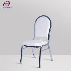 Electroplate Silver White Hotel Banquet Chair Stackable Conference Halls Chair