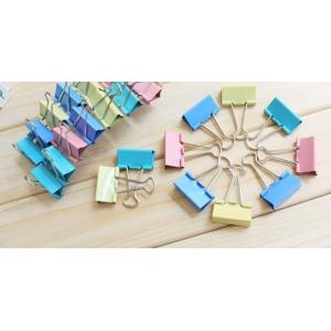 Multicolored Binder Clips,19mm Wide/22mm length handle/40 per Box