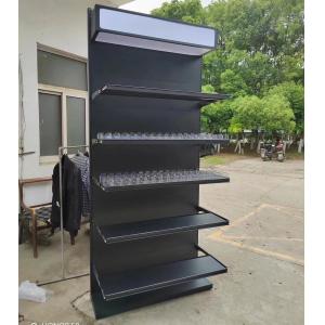 China Black Telescopic Layer Cigarette Display Shelf With Light Box Hospital Pharmacy Medicine Storage Shelves supplier