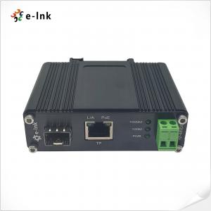 DIN Rail PoE Media Converter 100 / 1000 BASE-TX SFP Ethernet Converter