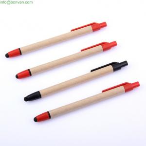 China Office Stationery Recycled Plastic Pen,plastic advertising ballpoint pen,eco paper pen supplier