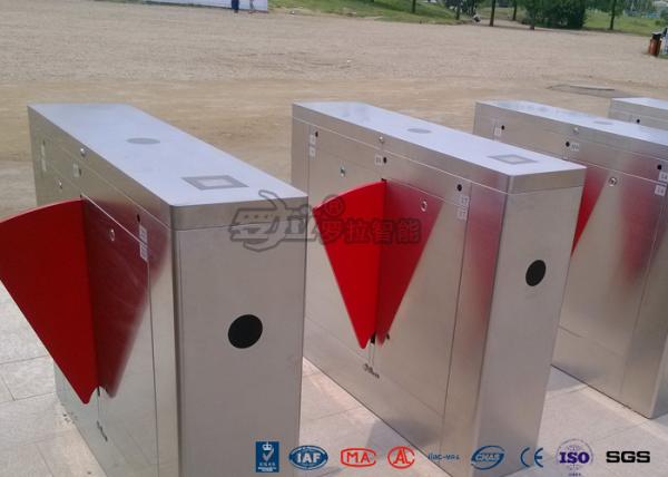 Galvanized Steel Flap Barrier Gate , Intelligent Flap Bi - Directional Turnstile