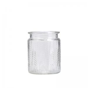 Home Scented Glass Jar Candles 12OZ Small Candle Glass Holders Smooth