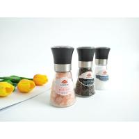 China Ceramic Core Pepper Mill Glass Bottle Manual Salt Spice Grinder / Manual Salt And Pepper Grinder on sale