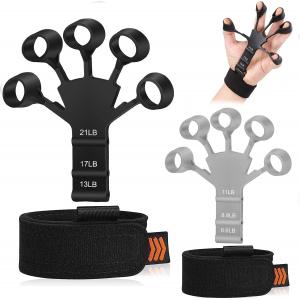 Grip Strength Trainer Finger Hand Strengthener 8 Resistant Level Exerciser Adjustable Hand for Therapy Relieve Pain