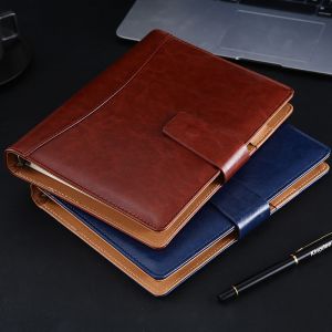 China Simple Business Leather Notebook Gift Set with 5 Loose-leaf Notebook and Diary Notebook on sale