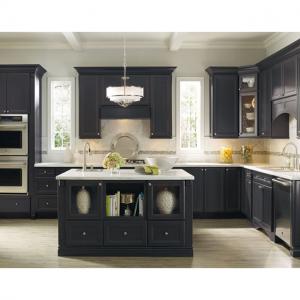 Customized Lacquer L Shape Modular Kitchen Cabinets OEM ODM Overhead Cupboards