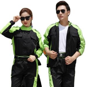 China Overalls Long Suit Cotton Polyester Mechanic Uniforms Sets Of Labor Protection Clothes supplier