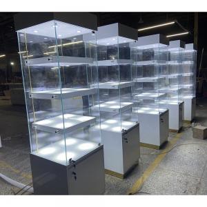 China Clear Jewelry Display Rack Glass Case Stand Showcase Silver Kiosk For Mall supplier