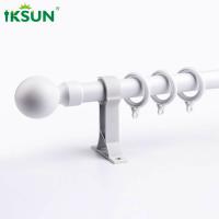 China 28mm White Ceiling Mount Curtain Rod Metal Material Twinkle Coating Treatment on sale