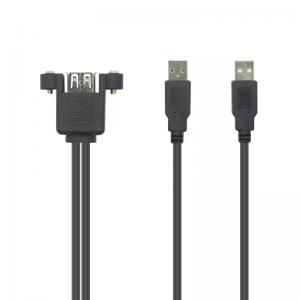 China Panel Straight Custom USB Cables Dual Head USB A Male To Female 0.5m 1m 1.5m supplier