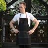 China Custom Logo Printed Black Polycotton Twill Fabric Promotion Waterproof  Kitchen Chef Apron wholesale