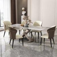 China Rectangle Shape Assemble Marble Dining Table For Hotel Purpose on sale