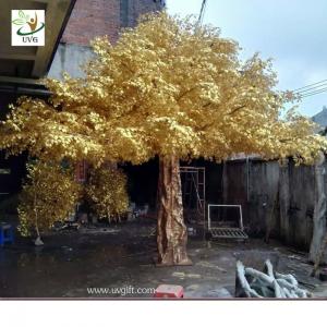 UVG 4m tall living gold banyan leaves artificial trees for outdoors GRE056