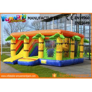 China durable Inflatable Amusement Park Climbing Wall Jungle Bouncer With Slide 6.8 * 7.2 m wholesale