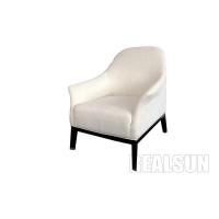 China Custom Lounge Chairs Single Seater Wooden Sofa Chair Black Solid Wood Leg With Linern Fabric on sale