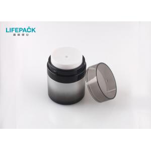 China 30ml Black Cosmetic Containers And Jars / Round Shape Serum Airless Pump Jars wholesale